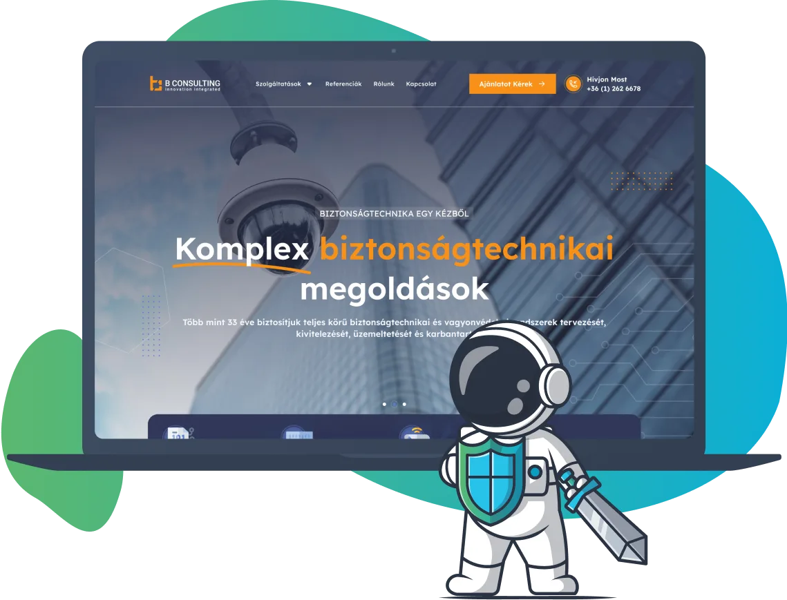 Biztonságtechnikai cég weboldala
