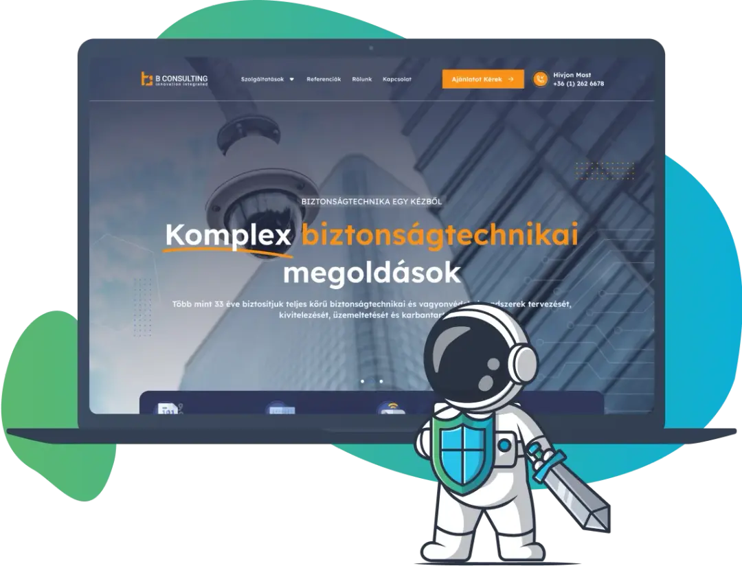 Biztonságtechnikai cég weboldala